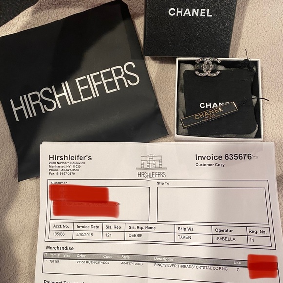 Chanel Logo Silver Threads Ring - Picture 2 of 9